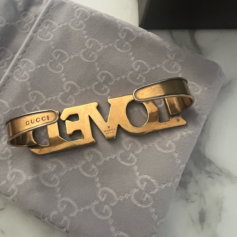 Gucci Gold and Multicolor 'Loved' Brooch - Picture 4 of 6